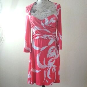 BCBGMaxAzria Pink Long Sleeve Sweetheart Sundress